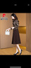 皮爾卡丹（pierre cardin）假兩裝連衣裙女秋季2025新款高檔貴夫人品牌闊太太媽春秋冬 咖色 L (建議106-115斤左右) 曬單實(shí)拍圖