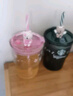 星巴克玻璃杯子新款沁紫色氣泡女生大容量夏季喝水杯吸管茶杯ins風(fēng) 隨享貓爪玻璃杯-塑料吸管450ml 曬單實(shí)拍圖
