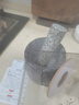 歐維歐家用搗蒜器石頭蒜臼子搗藥罐研磨器大號石臼子夾蒜廚具剝蒜器拋光芝麻白大號水滴配蓋子 曬單實(shí)拍圖