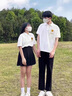 love legend情侶裝衣服夏季短袖t恤寬松polo領(lǐng)結(jié)婚登記男女同款百搭上衣定制 太陽(yáng)花 白色 男L 曬單實(shí)拍圖