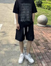羅蒙冰絲工裝短褲男夏季青年休閑外穿中褲美式潮流運動(dòng)速干寬松五分褲 GS371灰色 XL 曬單實(shí)拍圖