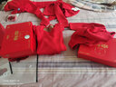 三槍?zhuān)═HREEGUN）【吉慶紅品禮盒】紅色內衣套裝秋衣秋褲內褲襪子本命年新婚喜慶 羊毛-加絨加厚圓領(lǐng)保暖套+福字花內褲+襪子+紅包（女） XL 曬單實(shí)拍圖
