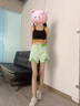 慕瑤雨淺綠色破洞牛仔短褲女夏季薄款2025年新款高腰小個(gè)子寬松闊腿熱褲 綠色 XL 建議115-125斤 曬單實(shí)拍圖