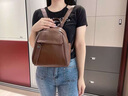 KINSTRDZ大學(xué)生潮流頭層牛皮雙肩包包女2025新款真皮背包大容量送女友禮物 黑色大號 曬單實(shí)拍圖