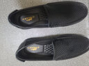 卡帝樂(lè )鱷魚(yú)（CARTELO）豆豆鞋男士休閑皮鞋男真皮涼鞋夏季透氣鏤空網(wǎng)面中年爸爸鞋一腳蹬 黑色 44 曬單實(shí)拍圖