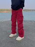 至唯酒紅色工裝休閑褲男春秋潮流美式燈芯絨垂感褲子寬松直筒闊腿長(cháng)褲 紅色 XL 【推薦130-145斤】 曬單實(shí)拍圖