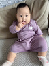 素羽佳suyujia嬰兒睡衣夏季薄款莫代爾寶寶連體衣寬松睡袍長袖空調(diào)服新生兒睡袋 紫色 莫代爾睡衣單件 73cm (建議身高66-73cm19斤內(nèi)) 曬單實拍圖