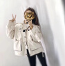 莫代爾工裝外套女2026春秋冬新款加棉加厚女裝韓版休閑寬松百搭時(shí)尚上衣 白色單層外套 M 106斤-115斤 曬單實(shí)拍圖