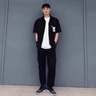 洛科馳2024夏季短袖襯衫男裝搭配一套衣服休閑褲三件套痞帥港風(fēng)襯衣套裝 【三件套】襯衫白+短白T+黑褲 XL 曬單實(shí)拍圖