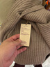 無印良品（MUJI）減輕頸部刺癢感羊毛混羅紋編織斗篷披肩 圍脖冬季DDB43A4A 米色 曬單實拍圖