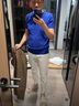 羅蒙休閑褲男士褲子男2025春秋季直筒新款時尚純棉商務(wù)透氣修身男裝 九分褲-米白色 32 曬單實拍圖