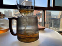 唐帕（TANGPA）高檔茶杯個人水杯男生玻璃杯耐高溫茶水分離泡茶杯辦公室綠茶杯子 胡桃木四角杯墊泡茶杯 450ml 曬單實拍圖