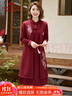 俞兆林中老年女裝長袖連衣裙喜慶長裙喜婆婆喜媽媽結(jié)婚禮服 Y243Q2006 曬單實(shí)拍圖