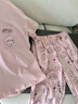 秋鹿睡衣女純棉夏季短袖七分褲圓領(lǐng)休閑舒適家居服女款可外穿套裝 溫馨粉 M /身高150-160體重85-100 曬單實(shí)拍圖