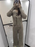 梓洛蘭ZiLuolan秋春裝搭配一整套新款韓版時尚洋氣針織套裝女毛衣闊腿褲 卡其色 M (100-110) 曬單實拍圖