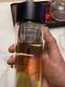 XDO茶水分離杯玻璃杯磁彈泡茶杯高硼硅水杯子男士雙層防燙便攜耐高溫 玄武黑【破損包賠】 420ml 曬單實拍圖