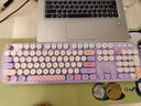 GEEZER Zero復古朋克無(wú)線(xiàn)鍵鼠套裝女生高顏值鍵盤(pán)學(xué)習辦公鍵鼠套裝臺式機電腦筆記本鍵盤(pán)辦公好物 紫色混彩 無(wú)線(xiàn) 104鍵 曬單實(shí)拍圖