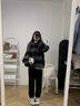 真維斯羊羔絨束腳褲女黑色加絨運動褲子秋冬2024新款寬松保暖衛(wèi)褲 曬單實拍圖