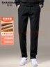 SHANSHAN杉杉休閑褲男秋冬新款加絨加厚男士保暖褲子燈芯絨休閑直筒長(cháng)褲男 黑色（加絨） 35 曬單實(shí)拍圖