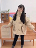 G.DUCKKIDS女童羽絨服2025新款冬季大童加厚白鴨絨女孩初中生連帽外套 奶咖色 150 曬單實(shí)拍圖