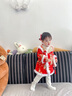 mlgt kids童裝女童拜年服冬款兒童唐裝小童周歲旗袍裙女寶寶過年衣服 紅色 加絨 加厚旗袍拜年服【送包包】 90 cm 曬單實(shí)拍圖