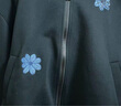 初語(yǔ)【插畫(huà)師聯(lián)名】花朵外套女2024年秋季新款休閑連帽拉鏈開(kāi)衫 黑色 S 曬單實(shí)拍圖