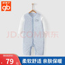 好孩子（gb）嬰兒衣服冬季新生兒連體衣兒童外出服嬰幼兒爬服寶寶套裝連身衣 粉藍(lán)【全棉A類(lèi)】【長(zhǎng)袖連身衣】 均碼 80碼[身高75-85CM] 曬單實(shí)拍圖