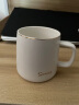 传旗陶瓷马克杯带勺盖咖啡杯牛奶杯早餐杯办公杯男女茶杯描金白350ml 实拍图