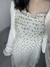 妙奕嘉碎花吊帶連衣裙女裙子夏天女裝2025新款氣質夏季少女純欲兩件套 溫柔小黃花兩件套連衣裙 L 【建議100-115斤】 曬單實拍圖