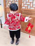 FNJ KIDS童裝男童拜年服套裝冬裝中國風(fēng)漢服寶寶周歲禮服兒童新年裝 紅色【加絨加厚】 120  (建議身高110-120cm) 曬單實(shí)拍圖