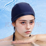 飛魚(yú)未來(lái)（FEIYUWEILAI）飛魚(yú)未來(lái)泳帽女不勒頭新款時(shí)尚長(cháng)發(fā)護耳布料加大海軍風(fēng)溫泉游泳帽 藍色 曬單實(shí)拍圖