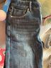 gxg.jeans男裝牛仔褲秋季磨破做舊設計復古休閑水洗直筒長(cháng)褲子 牛仔藍-加絨 M (170) -30碼 曬單實(shí)拍圖