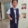 羅蒙兒童禮服春夏新款男童馬甲演出服 藏青短款馬甲裝五件套 110 曬單實(shí)拍圖