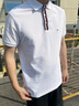 TOMMY HILFIGER【撞色門襟】夏季男裝商務休閑通勤白色翻領短袖T恤POLO衫03000 云沐白YBR XS （推薦：100-120斤） 曬單實拍圖