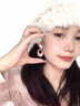 CHALL KITTY兔毛帽子女秋冬季護(hù)耳防寒保暖帽女士針織毛線帽2025送女朋友老婆 米杏-高檔實(shí)用時尚高級感禮盒裝 曬單實(shí)拍圖