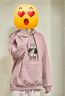 Teenie Weenie小熊女裝連帽衛(wèi)衣冬季時尚簡約休閑美式粉色上衣外套 粉色 L (170) 曬單實(shí)拍圖