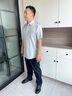 沙馳SATCHI短袖襯衫夏新款商務(wù)休閑涼感透氣耐皺易打理薄款襯衣【空調(diào)纖維】 淺灰 54 曬單實(shí)拍圖