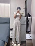 蕉下漁冰絲水墨闊腿褲女夏季高腰顯瘦垂感雪紡扎染國(guó)風(fēng)慵懶休閑防蚊防曬 晚杏加長(zhǎng)款 XL 125-140斤 曬單實(shí)拍圖
