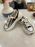 CAMILA KSENIA輕奢品牌板鞋女2026年新款春季增高帆布鞋厚底休閑百搭運動(dòng)小白鞋 黑色 36 曬單實(shí)拍圖
