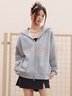 Champion冠軍2024早秋新款簡約加絨連帽衛(wèi)衣女純色基礎(chǔ)款休閑外套 淺灰色 L 曬單實拍圖