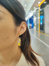 黛若黃金18K金一克拉莫桑石圓形耳釘男養(yǎng)耳洞環(huán)女免摘高級(jí)感中性禮物 【單只】18K金耳釘(約0.22g) 曬單實(shí)拍圖