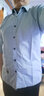 艫白 春秋男士七分袖襯衫純色口袋寬松版商務(wù)大碼男裝襯衣時(shí)尚潮 灰綠+藍灰 3XL 曬單實(shí)拍圖