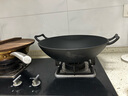 素沐 生鐵炒鍋不粘鍋無涂層家用炒鍋36cm烹飪鍋具 36鐵柄炒鍋-木蓋 36cm 曬單實(shí)拍圖