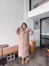 BOYXCO東北超長款過膝情侶羽絨服男女加厚保暖寬松百搭防寒情侶裝外套潮 卡其色 M 建議80-120斤 曬單實拍圖