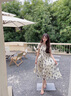 楚馨雪紡碎花連衣裙女夏季2025新款高級感小個(gè)子法式氣質(zhì)顯瘦洋氣裙子 米底黑花 M 曬單實(shí)拍圖