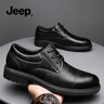 Jeep吉普男鞋冬季2025新款皮鞋男軟底透氣黑色西裝皮鞋英倫百搭正裝鞋 黑色 41 曬單實(shí)拍圖