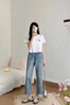 Calvin Klein Jeans夏季女士純棉字母印花潮流ck辣妹短款短袖T恤J223495 YAF-月光白 XS 曬單實(shí)拍圖