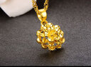金昌祥 999足金 黃金吊墜女友禮物牡丹花朵項鏈項墜 時尚花蕊牡丹花吊墜 金重3.57g 曬單實拍圖