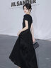 GARNUO黑色短袖連衣裙子女夏法式茶歇2025春秋新款收腰高級感小黑裙長裙 黑色【短袖】 M 【101-115斤】 曬單實(shí)拍圖