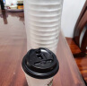 新天力（OTOR）一次性纸杯加厚装 隔热中空杯 240ml*50套（带盖）奶茶杯一次性咖啡杯 实拍图